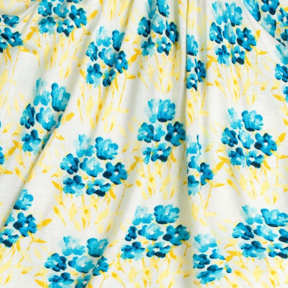 Sky Floral Bamboo Dress Detail