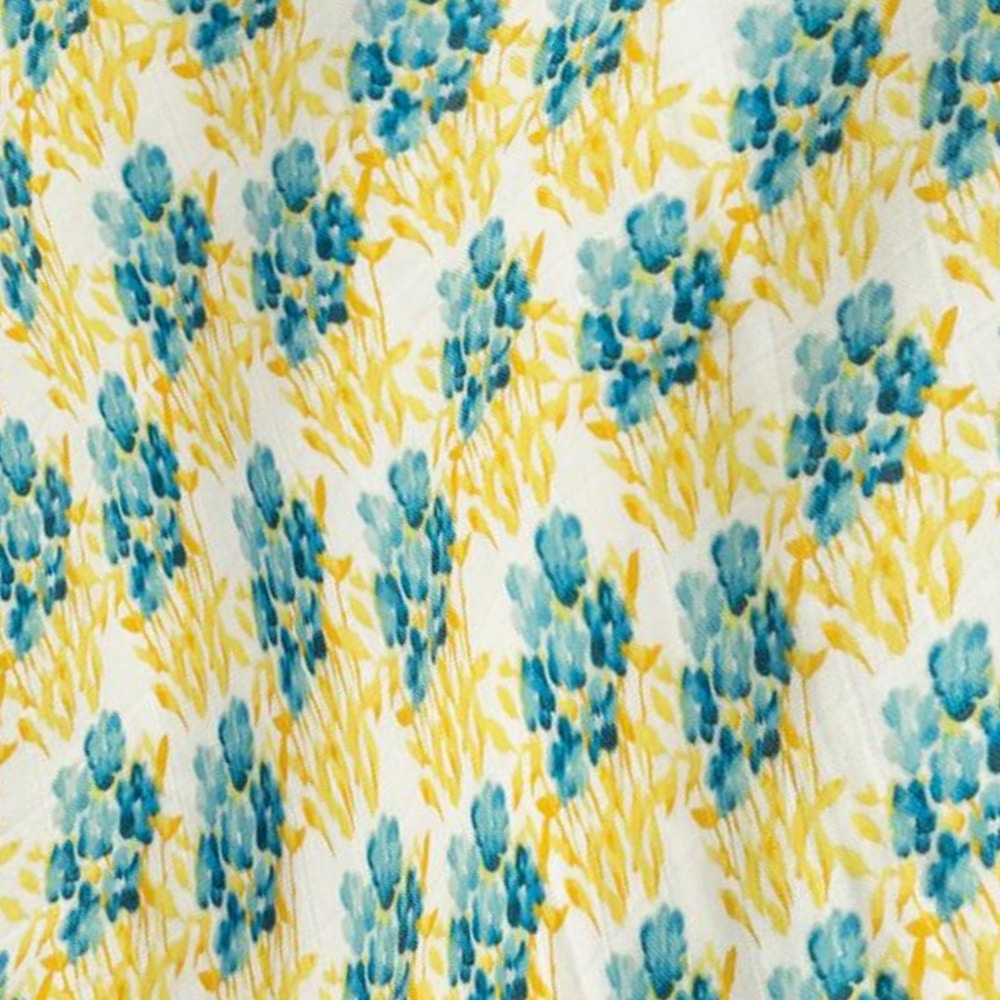 Sky Floral Big Lovey Muslin Blanket Unfolded Detail