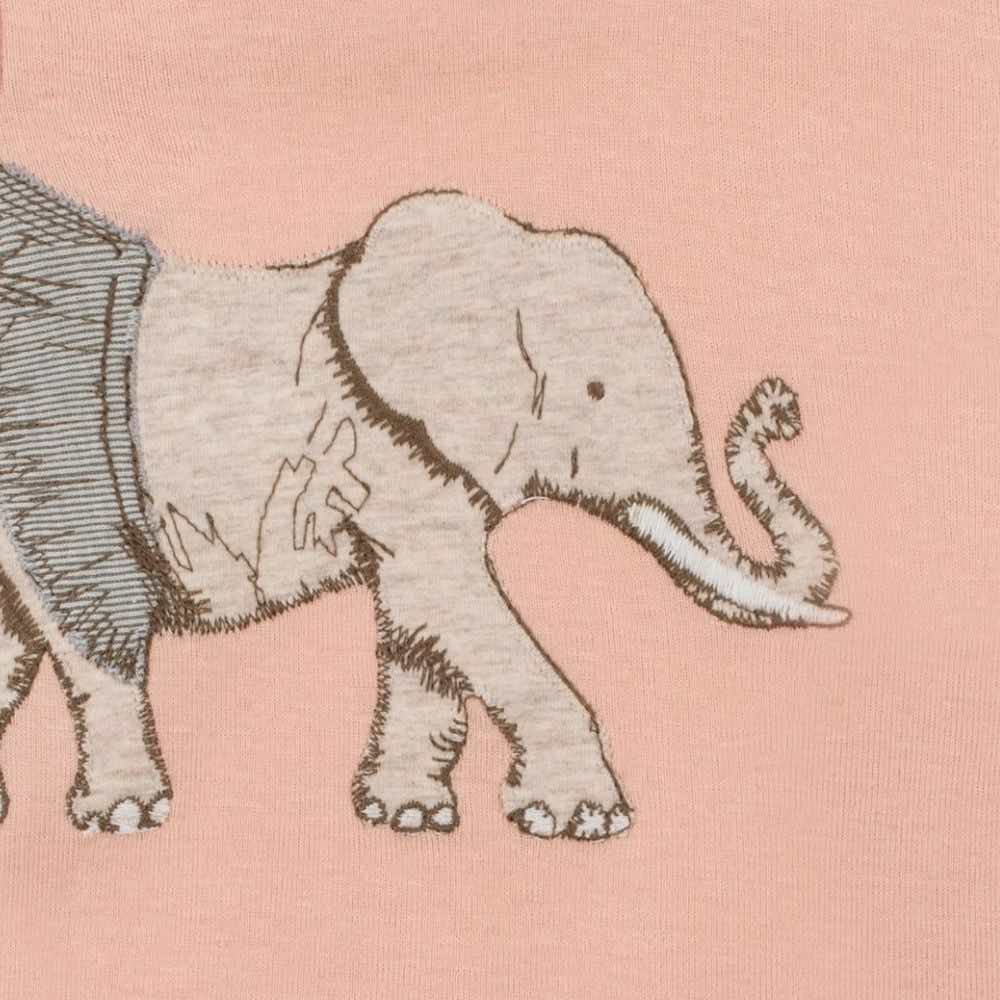 Tutu Elephant Organic Cotton Applique One Piece Detail by Milkbarn Kids