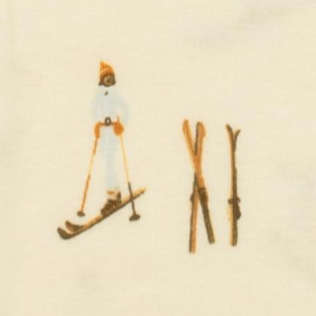 Vintage Natural Ski Print Detail Alternate 2