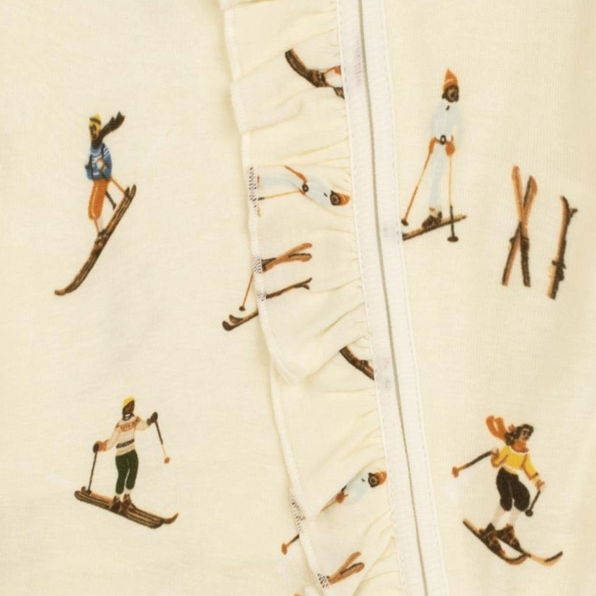 Vintage Natural Ski Ruffle Front Detail