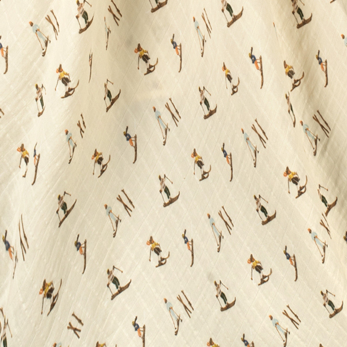 Vintage Natural Ski Swaddle Blanket Detail