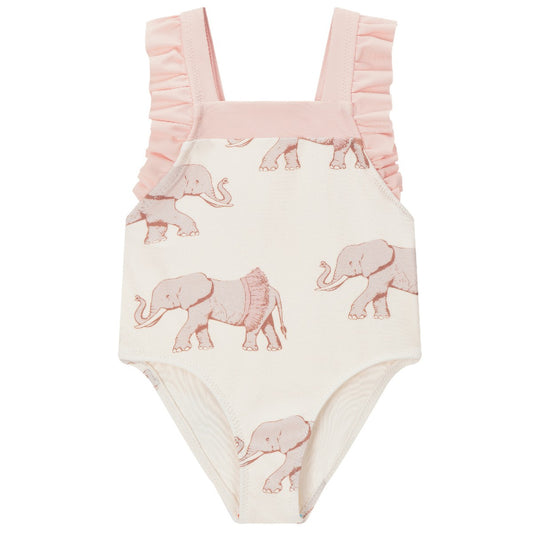 Tutu Elephant Ruffle Square Neck One Piece Swimsuit