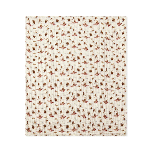 Milkbarn Picnic cotton baby towel featuring a classic gingham pattern, ideal for bath, pool, or outdoor play.