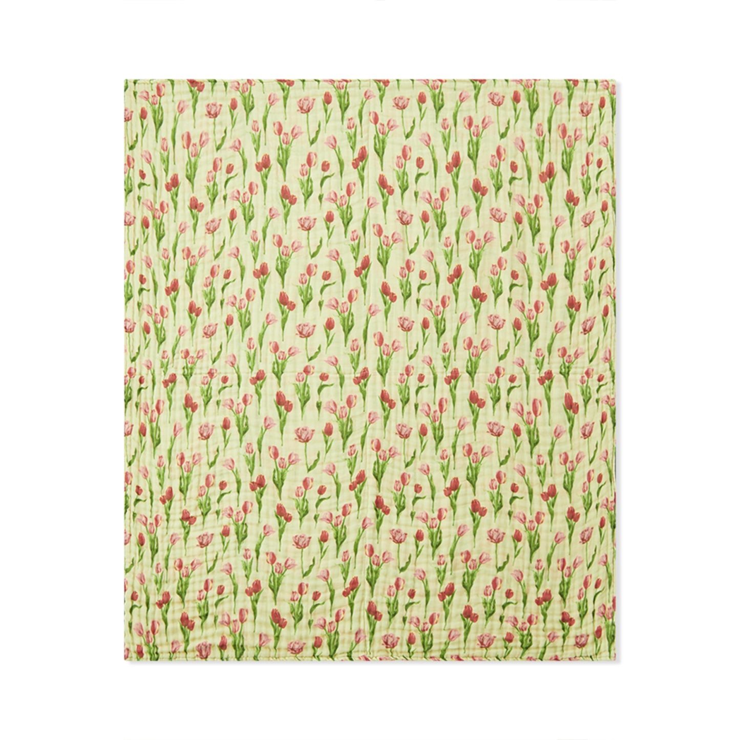 Milkbarn Tulip organic cotton baby towel with pink tulip blooms, soft and absorbent for bath time, beach days, or poolside drying.