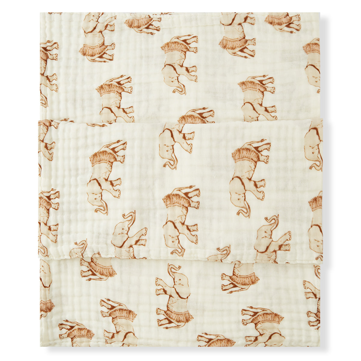 Milkbarn Tutu Elephant cotton baby towel with adorable dancing elephants, soft and absorbent for gentle bath or poolside drying.
