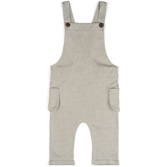 Baby or Child's Overalls in the Organic Cotton and Bamboo Blend Grey Pinstripe Fabric by Milkbarn Kids