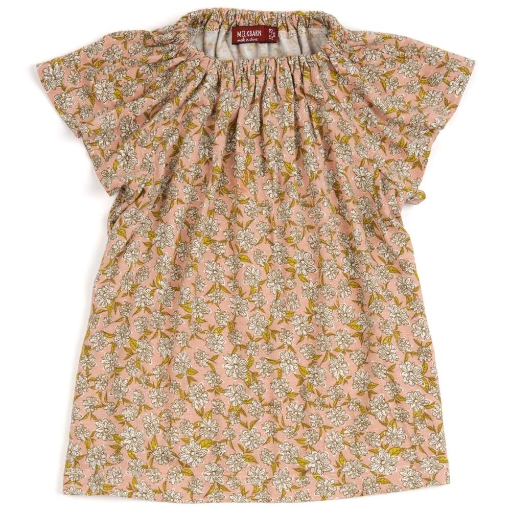 Rose Floral Bamboo Dress and Bloomers Top by Milkbarn Kids