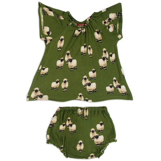 Bamboo Valais Sheep Milkbarn Dress and Bloomers