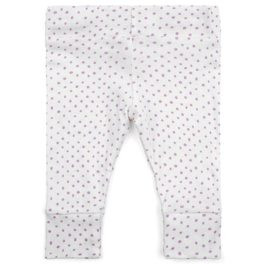 Milkbarn Kids Organic Baby Legging in the Lavender Dot Print