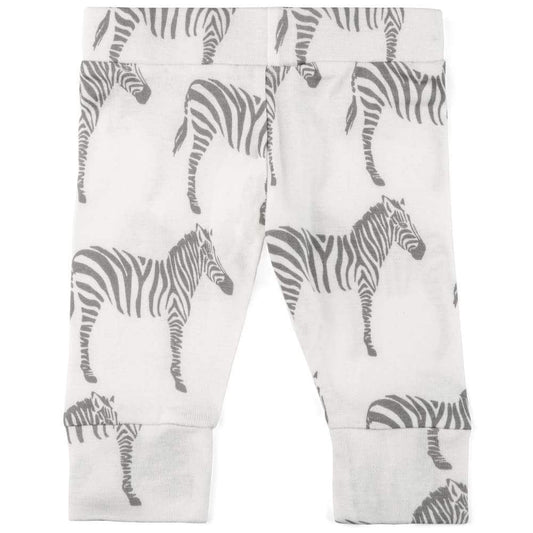 Milkbarn Kids Organic Baby Legging in the Grey Zebra Print