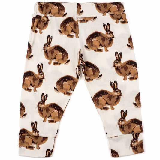 Organic Cotton Baby Leggings in the Bunny Print by Milkbarn Kids