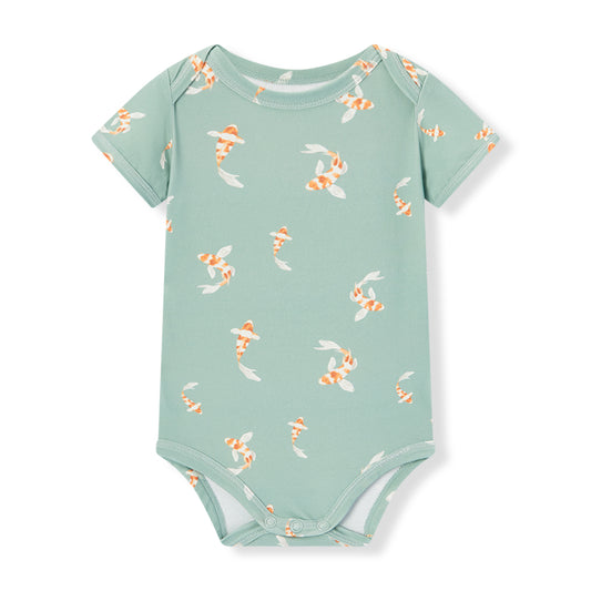 swimming koi cotton stretch short sleeve one piece