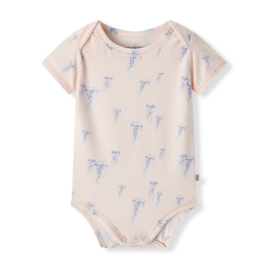 sunset jellyfish cotton stretch short sleeve one piece