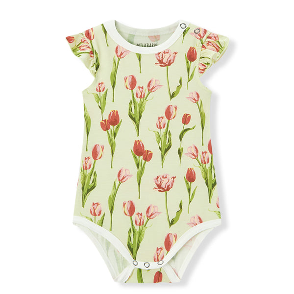Tulip Luxe Stretch Ruffle One Piece – MILKBARN