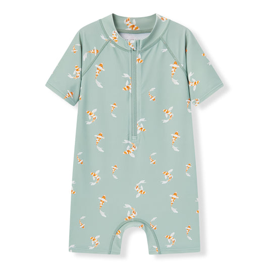 swimming koi zipper shortall swimsuit