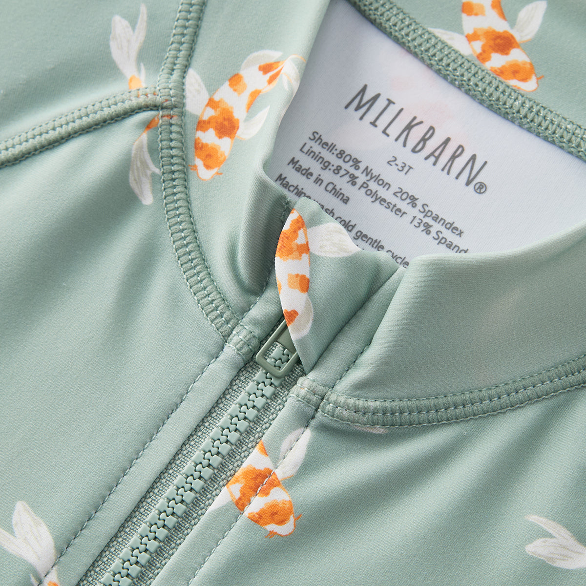 swimming koi zipper shortall swimsuit