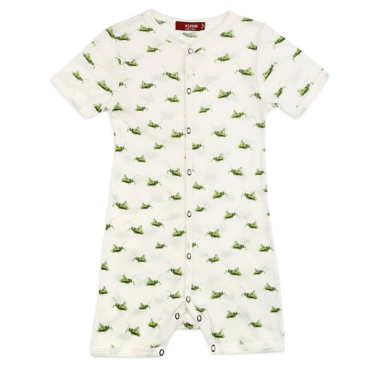 Organic Cotton Shortall in the Grasshopper Print by Milkbarn Kids