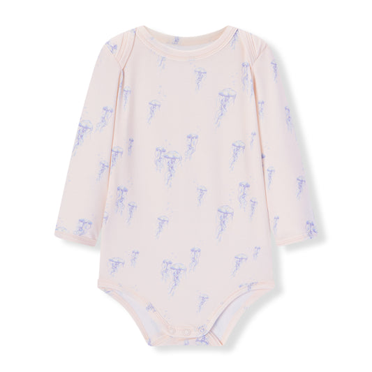 sunset jellyfish cotton stretch long sleeve one piece 1