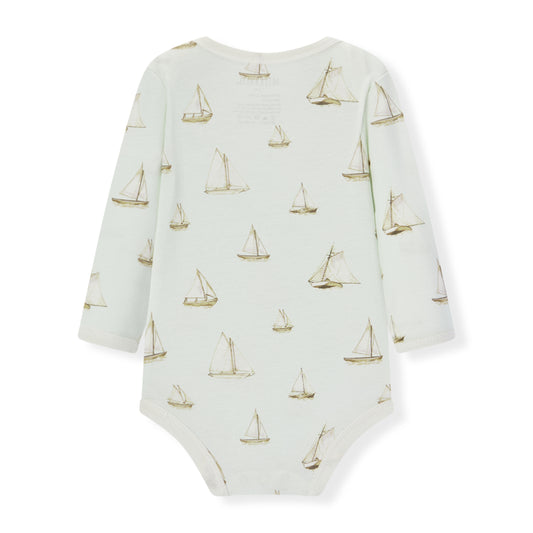sailboat melody organic cotton long sleeve one piece