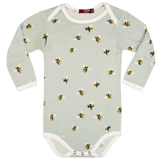 Bumblebee Bamboo Long Sleeve One Piece by Milkbarn Kids