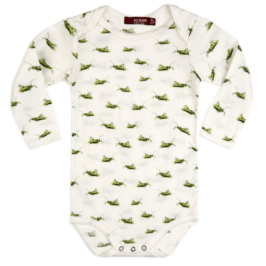 Grasshopper Organic Cotton Long Sleeve One Piece by Milkbarn Kids