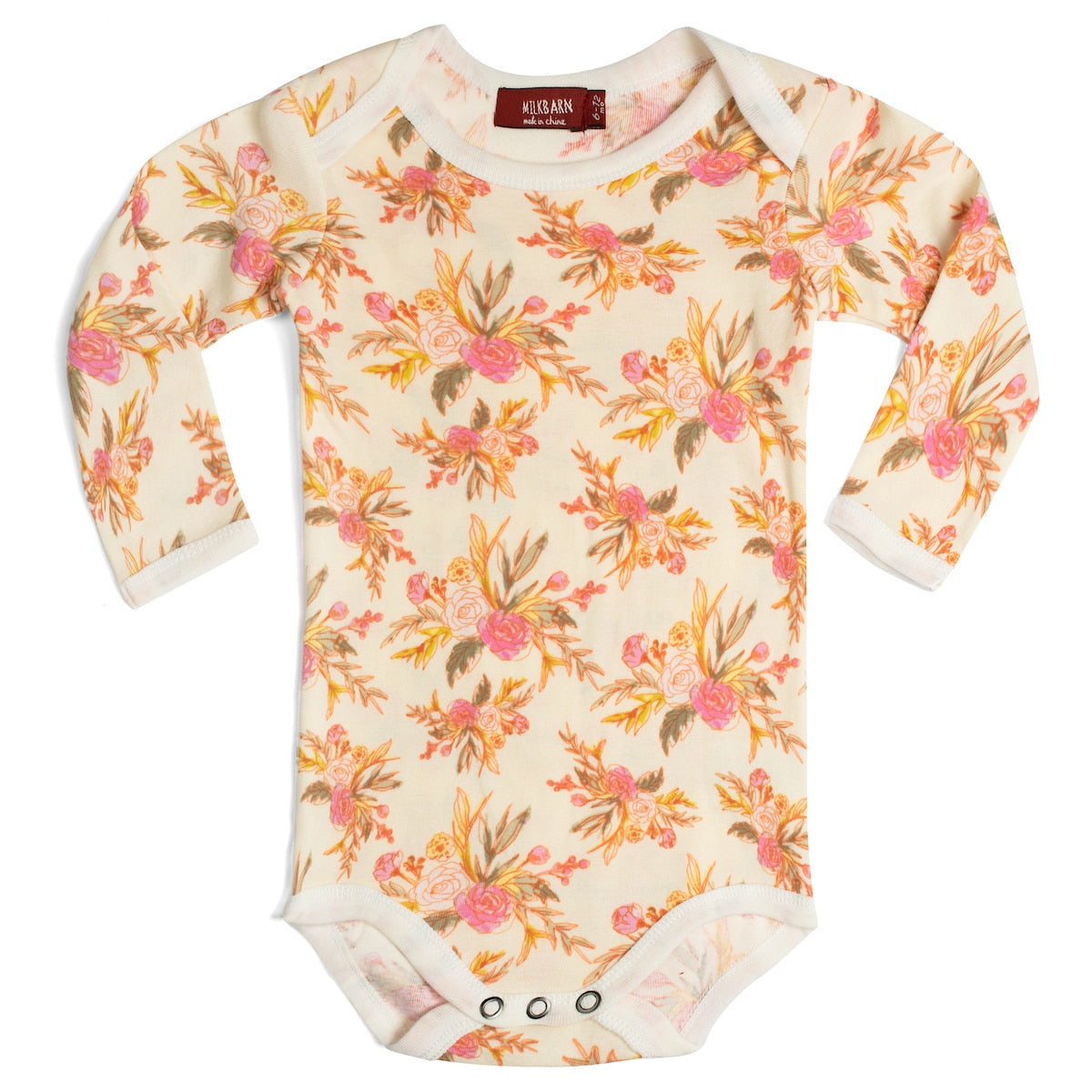 Vintage Floral Organic Long Sleeve One Piece