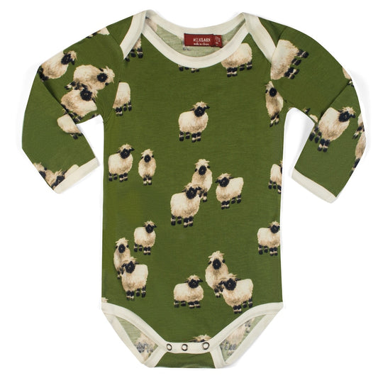 Valais Sheep Bamboo Long Sleeve One Piece by Milkbarn