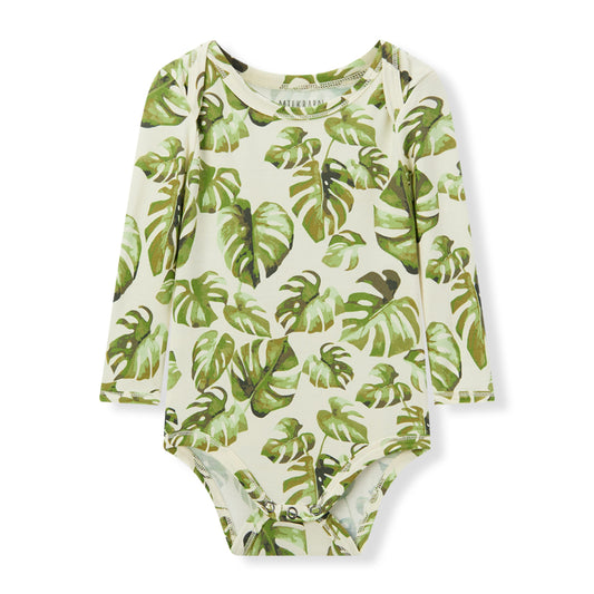 Island Leaf Cotton Stretch LS One Piece