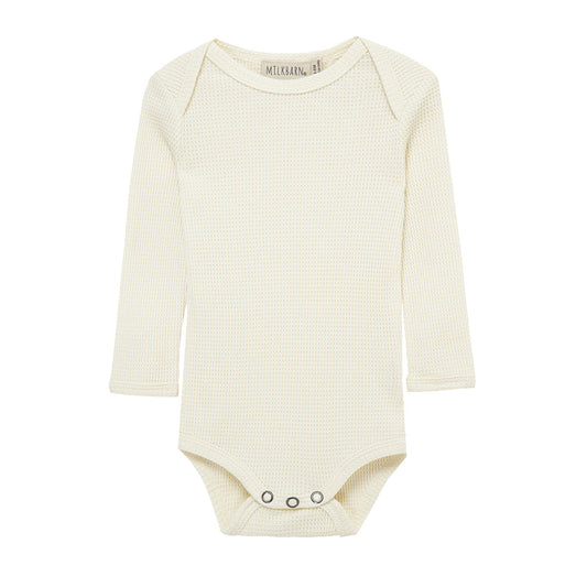 Vanilla Waffle Long Sleeve One Piece
