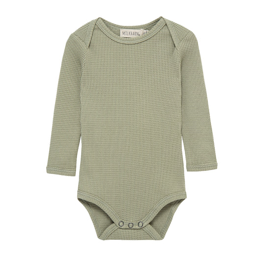 Tea Waffle Long Sleeve One Piece