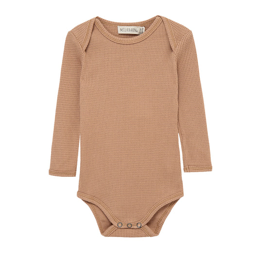 Tawny Rose Waffle Long Sleeve One Piece