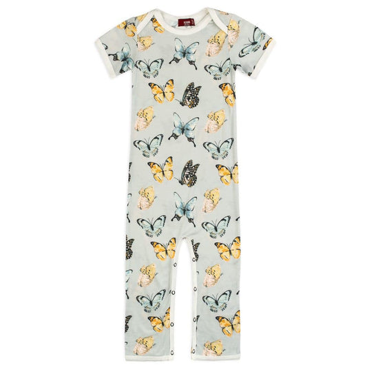 Butterfly Bamboo Romper by Milkbarn Kids