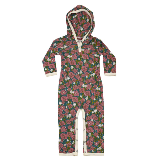 Bamboo Hooded Romper Teal Floral