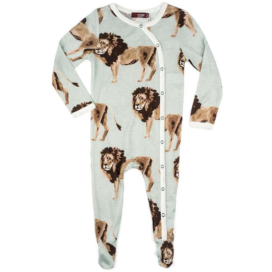 Milkbarn Kids Bamboo Baby Footed Romper or Footie in the Lion Print