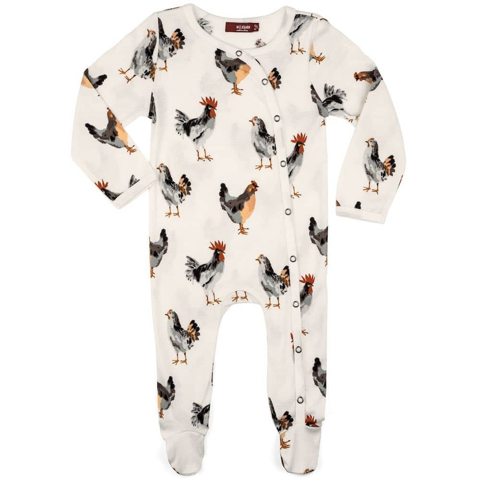 Nature Baby Footed Rompers - Pollyanna Print