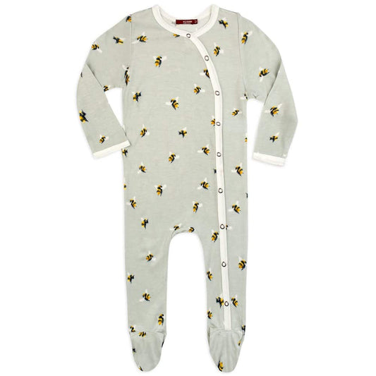 Bumblebee Bamboo Footed Romper by Milkbarn Kids