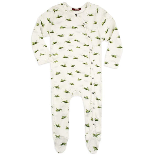 Grasshopper Organic Cotton Footed Romper by Milkbarn Kids