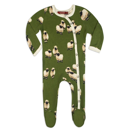 alais Sheep Bamboo Snap Footed Romper by Milkbarn