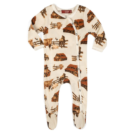 Homestead Organic Snap Footed Romper by Milkbarn