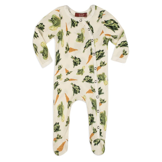 Fresh Veggies Organic Snap Footed Romper by Milkbarn