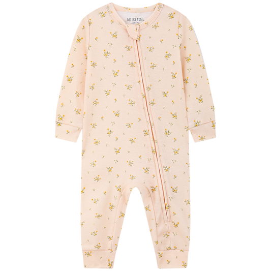 Organic Cotton Zipper Pajama Dainty Floral