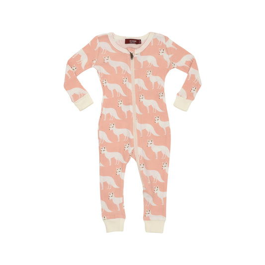 Pink Fox Organic Cotton Zipper Pajama