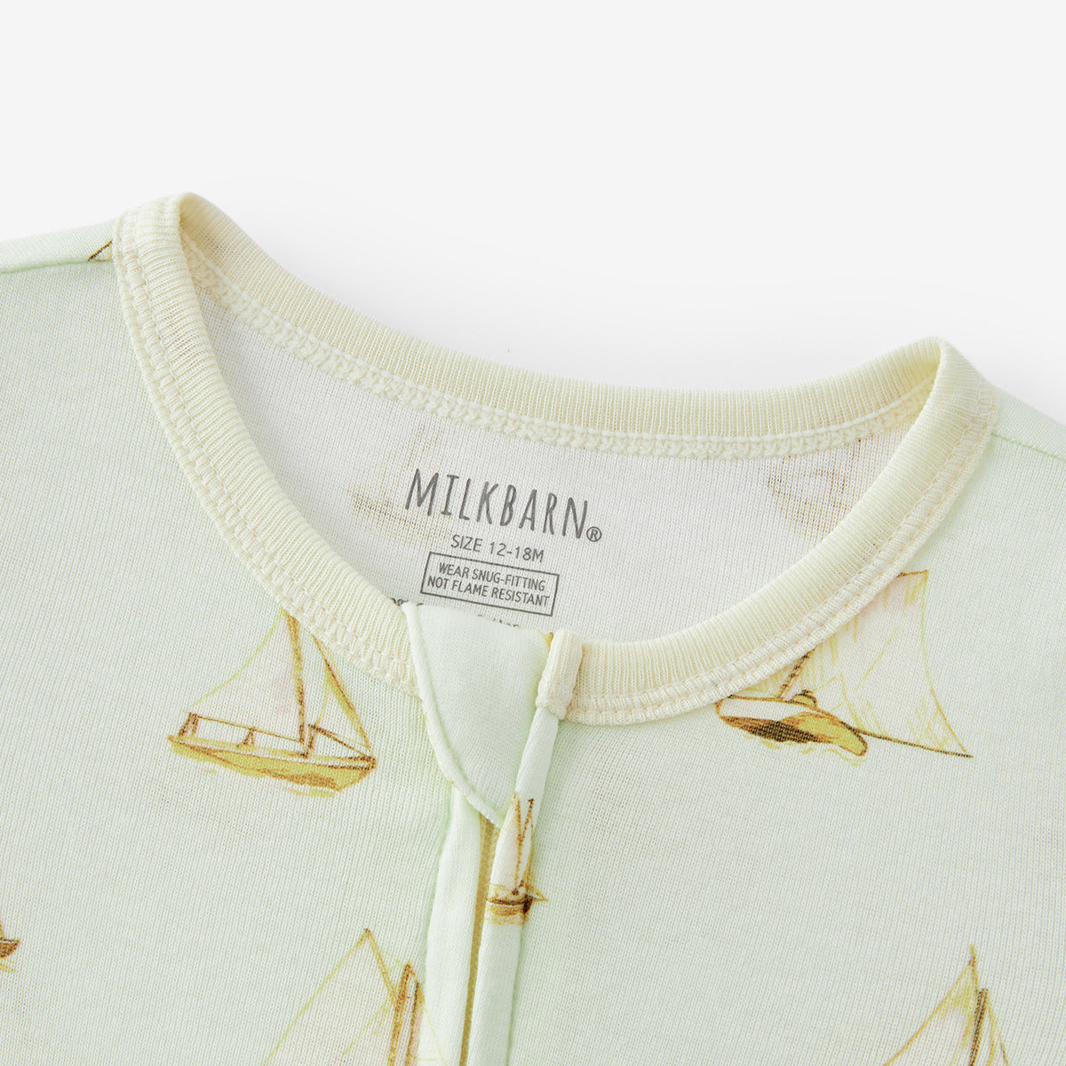 sailboat melody organic cotton zipper pajama