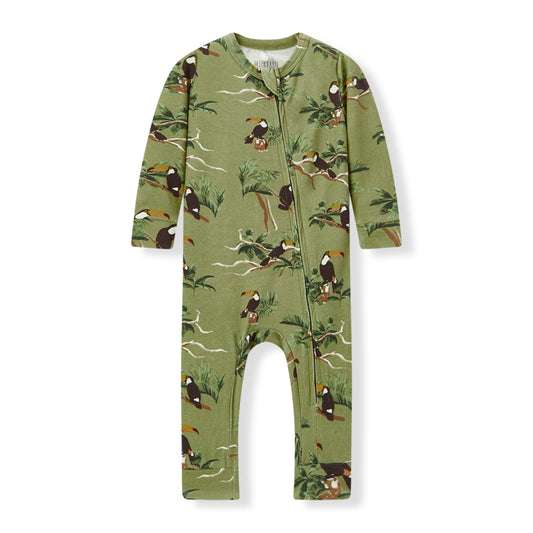 Toucan Cotton Stretch Zipper Pajama