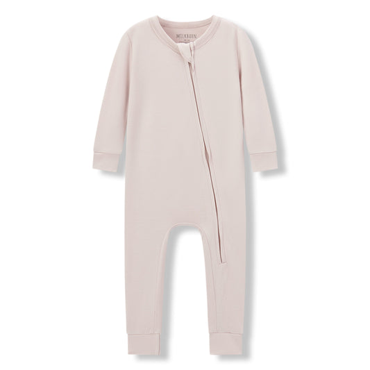 Sepia Rose Luxe Solid Zipper Pajama