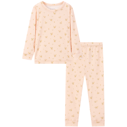 Organic Cotton Long Sleeve Two Piece Pajama Set Dainty Floral