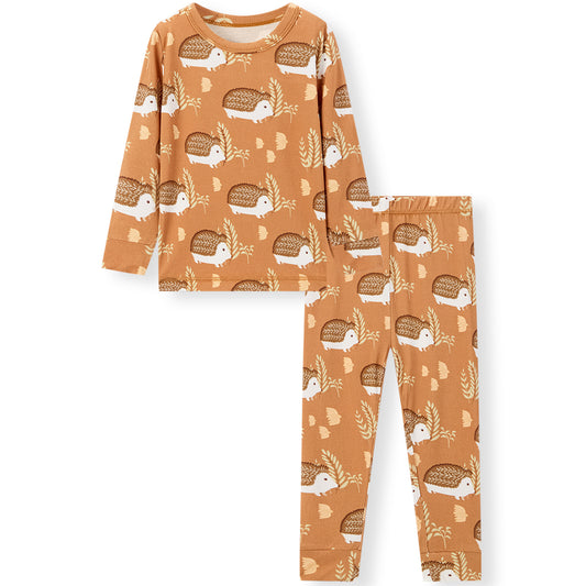 Luxe Stretch Long Sleeve Two Piece Pajama Set Hedgehog