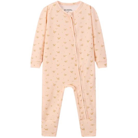 Organic Cotton Convertible Footed Romper Dainty Floral