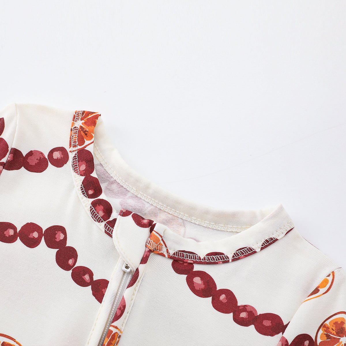 Cotton Stretch Convertible Footed Romper Cranberry Garland